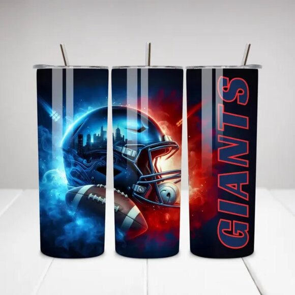 NY Football 20oz Tumbler, Travel Coffee Mug - Picture 1 of 5